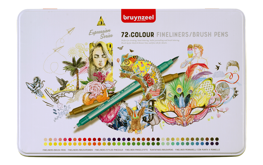 Nouveau : les stylos-feutres/brosses Bruynzeel avec double pointe !